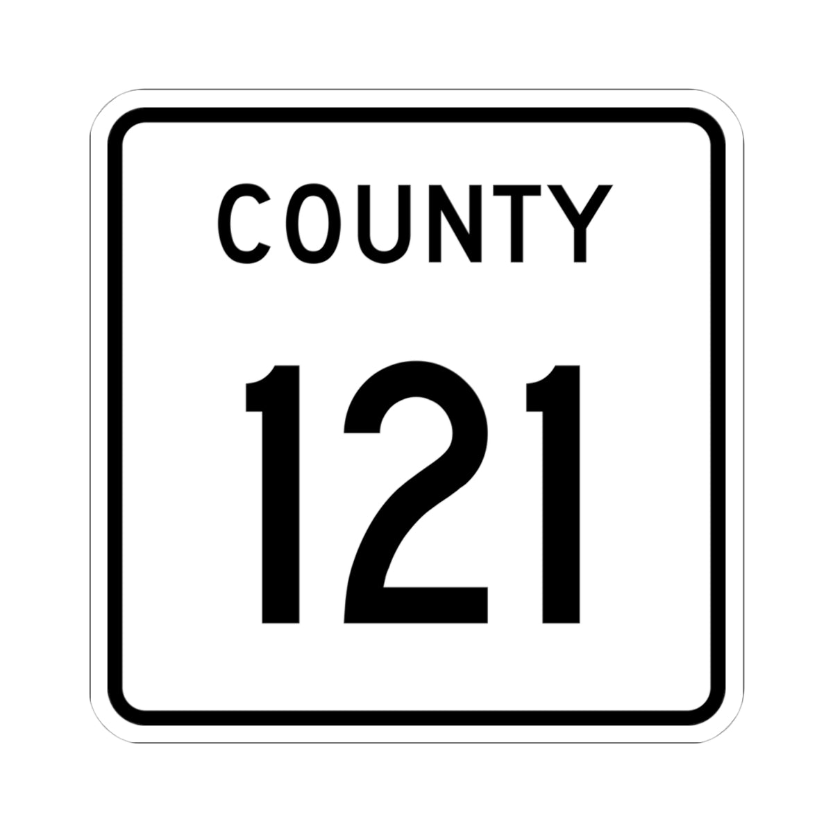 County 121 square (Minnesota) (Road Sign) STICKER Vinyl Kiss-Cut Decal