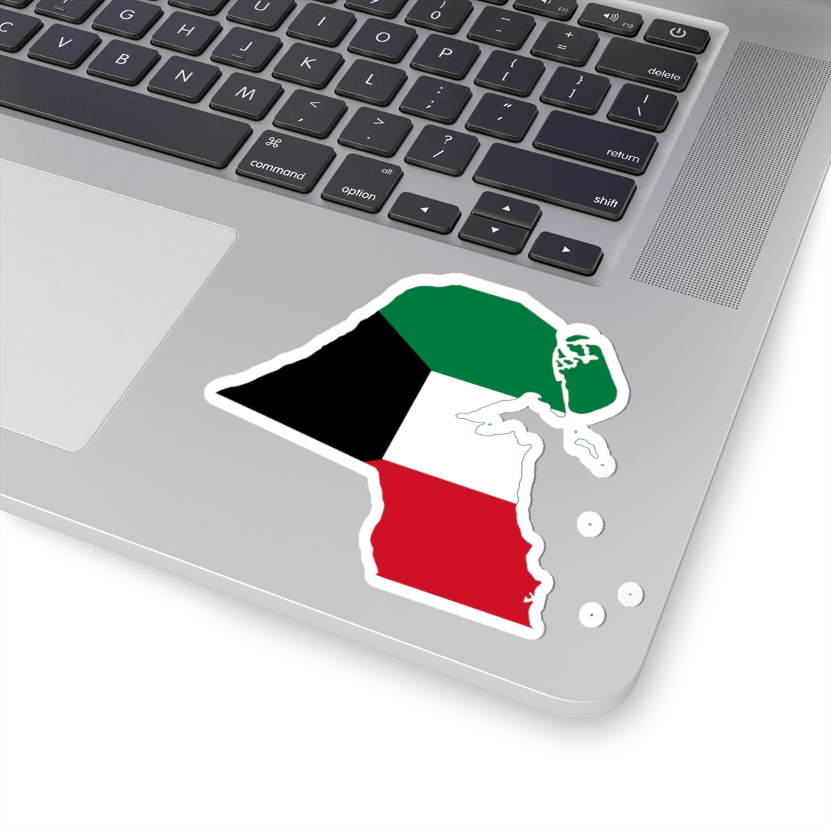 Flag-map of Kuwait with islands (Kuwait) STICKER Vinyl Kiss-Cut Decal