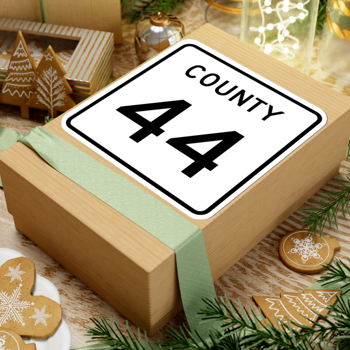 County 44 square (Minnesota) (Road Sign) STICKER Vinyl Kiss-Cut Decal