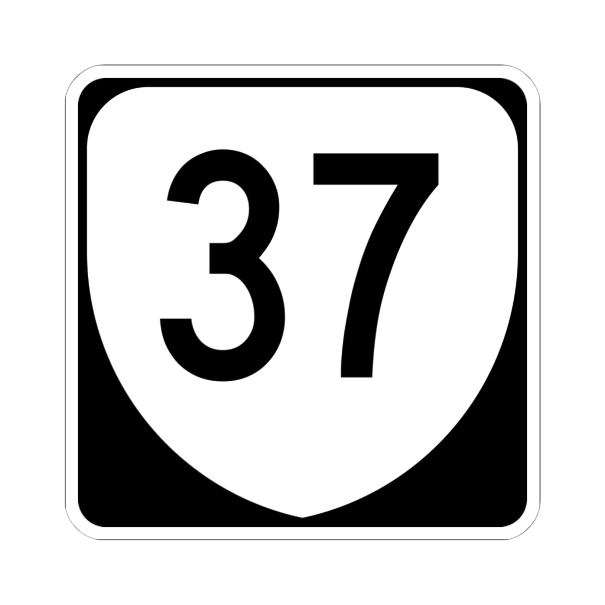 Virginia 37 (Virginia) (Road Sign) STICKER Vinyl Kiss-Cut Decal
