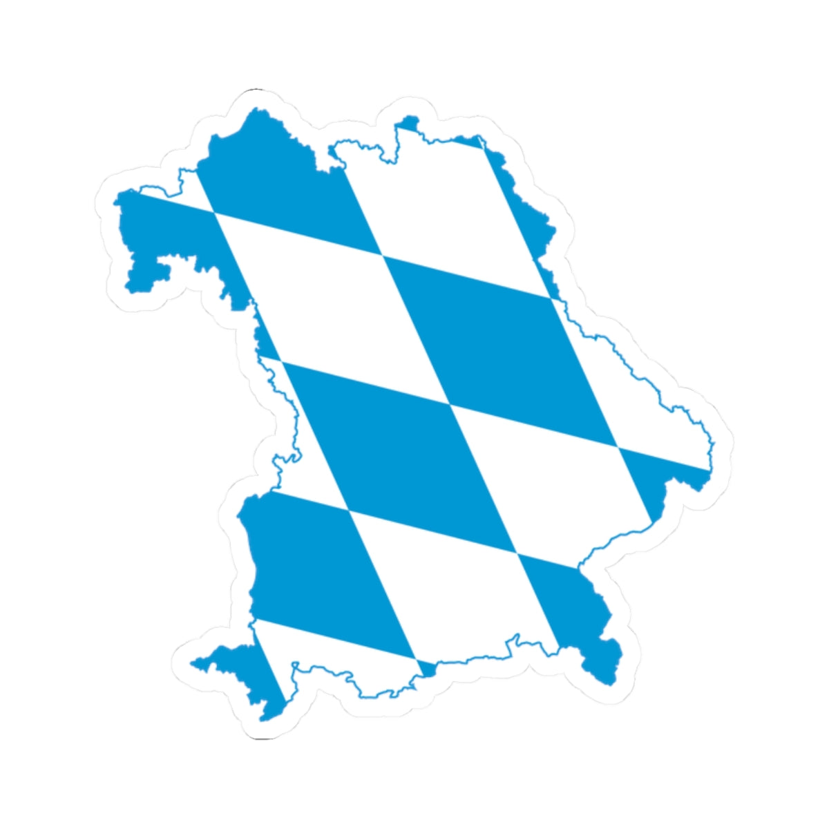 Flag map of Bavaria (Germany) STICKER Vinyl Kiss-Cut Decal