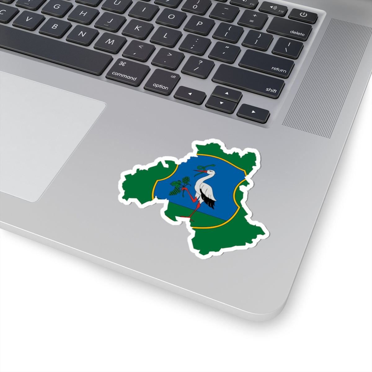 Flag-map of Heves County (Hungary) STICKER Vinyl Kiss-Cut Decal