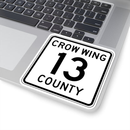 Crow Wing County 13 (Minnesota) (Road Sign) STICKER Vinyl Kiss-Cut Decal