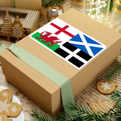 Flags of England Scotland Wales and Cornwall (England) STICKER Vinyl Kiss-Cut Decal