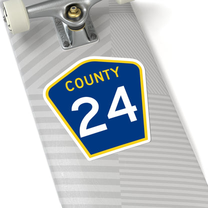 County 24 MN (Minnesota) (Road Sign) STICKER Vinyl Kiss-Cut Decal