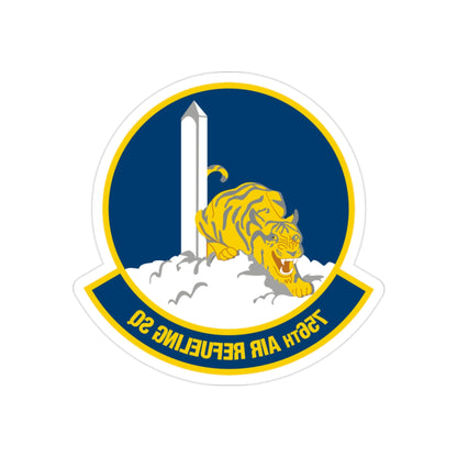 756 Air Refueling Squadron AFRC (U.S. Air Force) REVERSE PRINT Transparent STICKER-2" × 2"-The Sticker Space