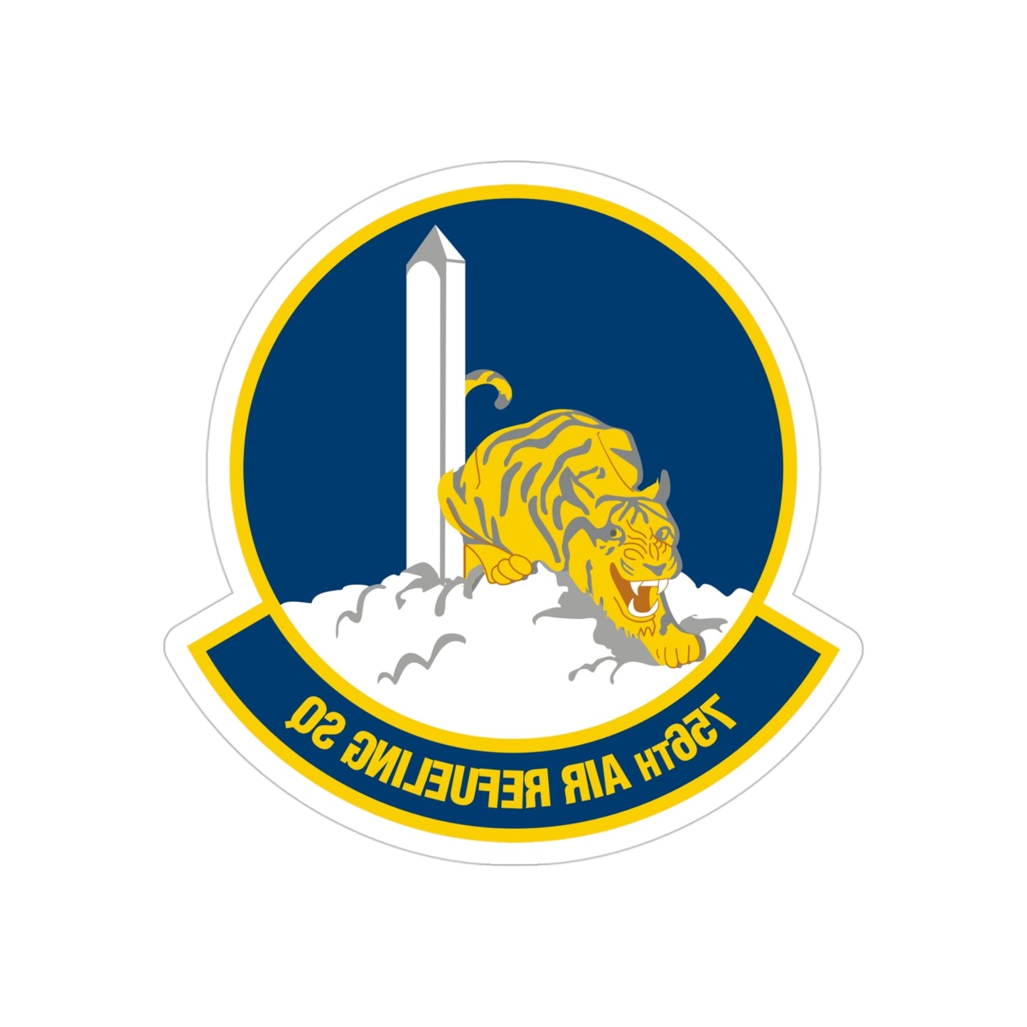 756 Air Refueling Squadron AFRC (U.S. Air Force) REVERSE PRINT Transparent STICKER-4" × 4"-The Sticker Space