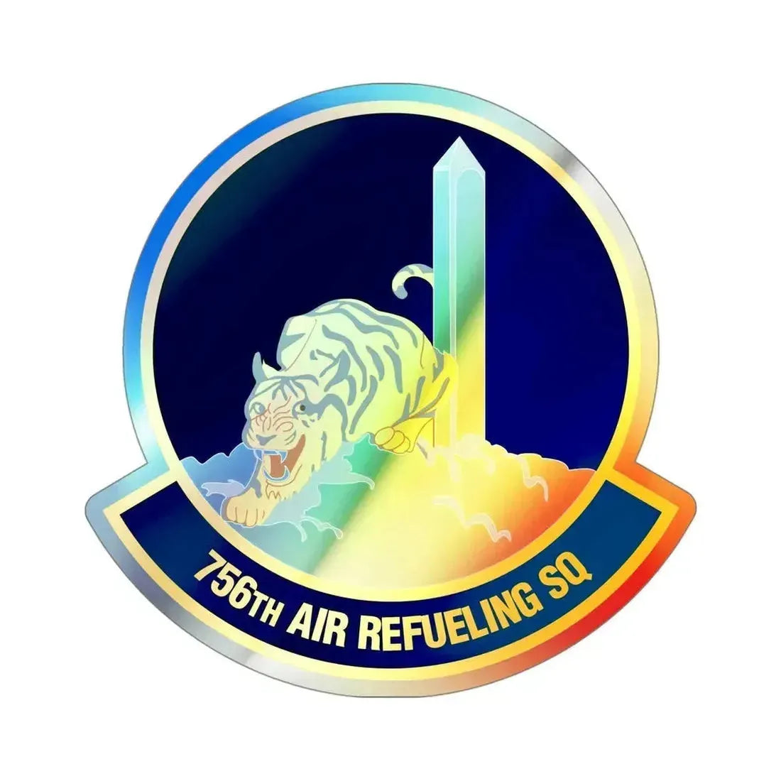 756 Air Refueling Squadron AFRC (U.S. Air Force) Holographic STICKER Die-Cut Vinyl Decal 4 Inch Holographic - The Sticker Space