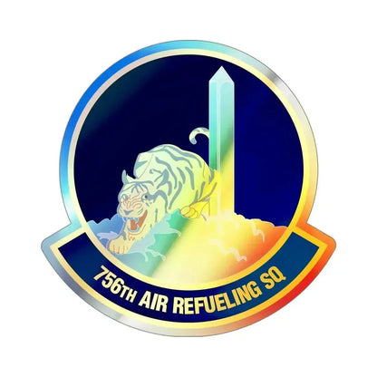 756 Air Refueling Squadron AFRC (U.S. Air Force) Holographic STICKER Die-Cut Vinyl Decal 5 Inch Holographic - The Sticker Space