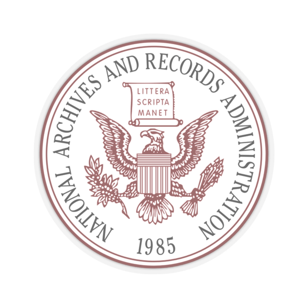 Seal of the United States National Archives and Records Administration - STICKER Vinyl Kiss-Cut Decal