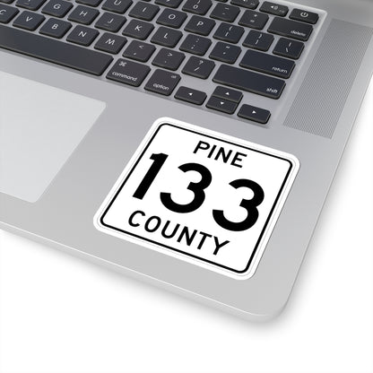 Pine County Route 133 MN (Minnesota) (Road Sign) STICKER Vinyl Kiss-Cut Decal