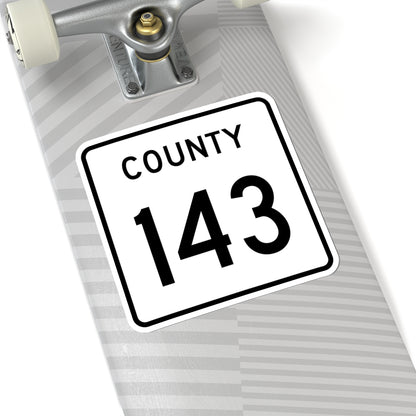County 143 square (Minnesota) (Road Sign) STICKER Vinyl Kiss-Cut Decal