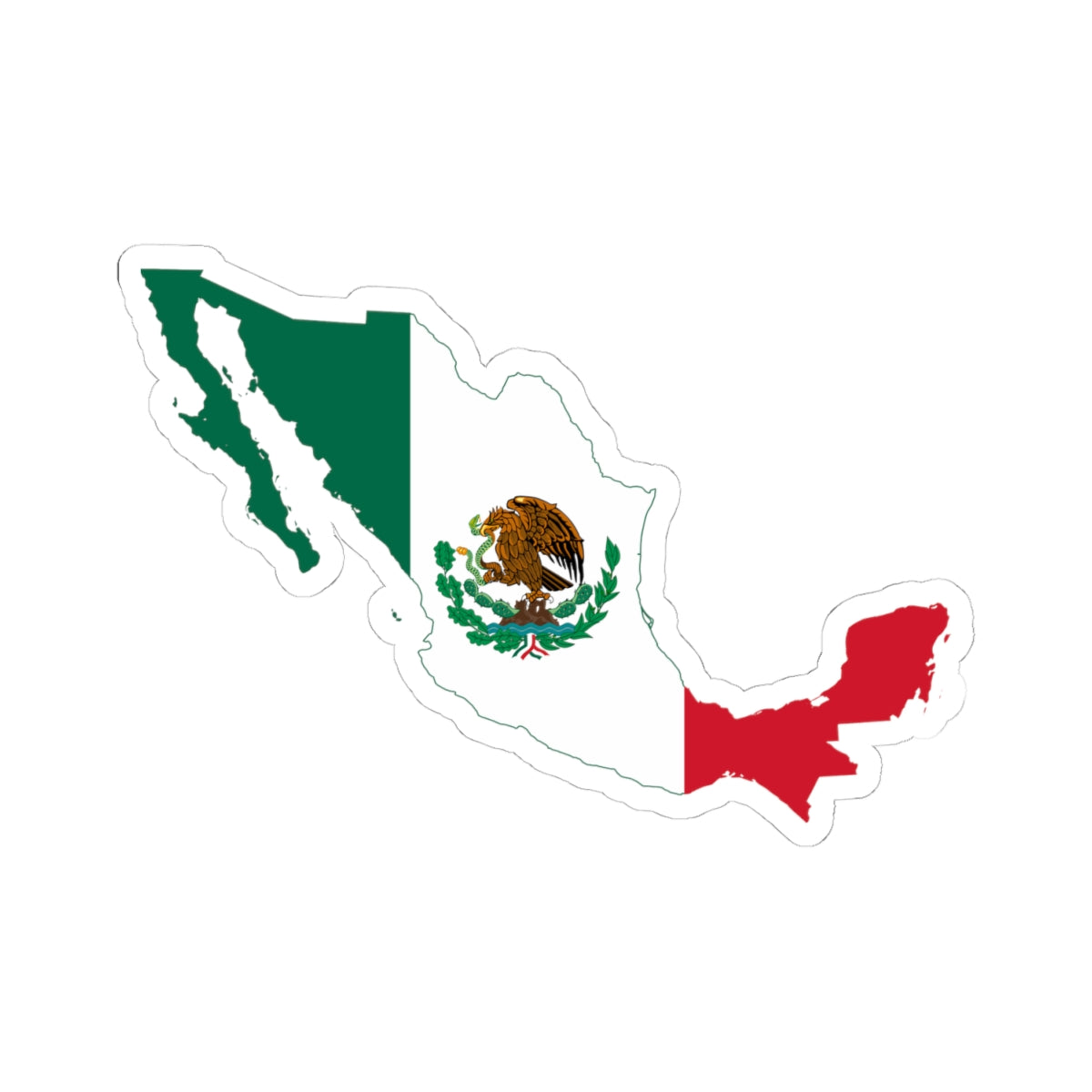 Flag-map of Mexico 1916-1934 (Mexico) STICKER Vinyl Kiss-Cut Decal