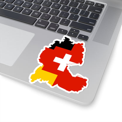 Flag-map of the German language Deutsch (Germany) STICKER Vinyl Kiss-Cut Decal