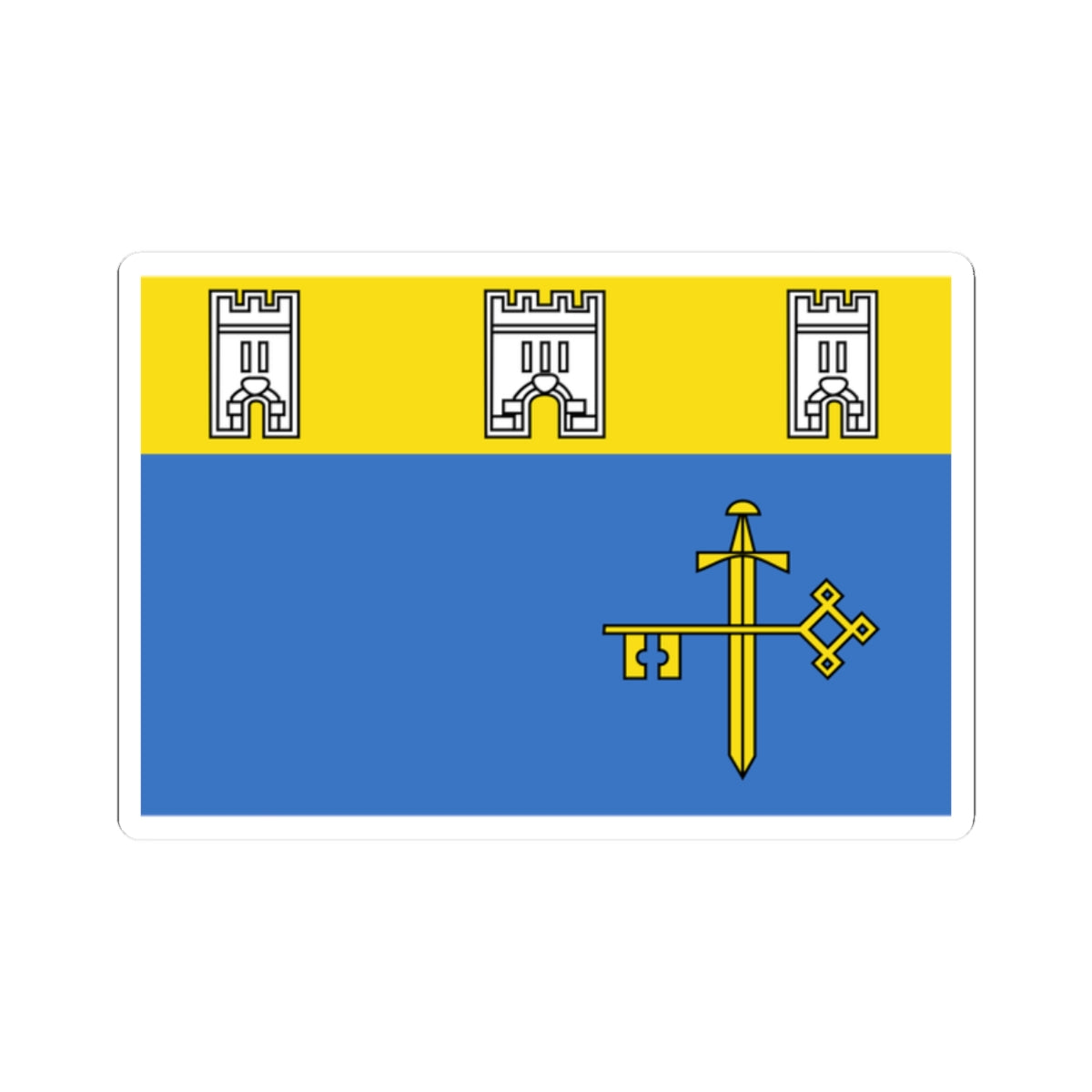 Flag of Ternopil Oblast 2001-2003 (Ukraine) STICKER Vinyl Kiss-Cut Decal