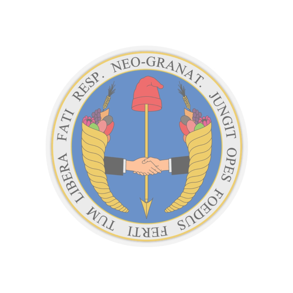 Coat of arms of United Provinces of New Granada - STICKER Vinyl Kiss-Cut Decal