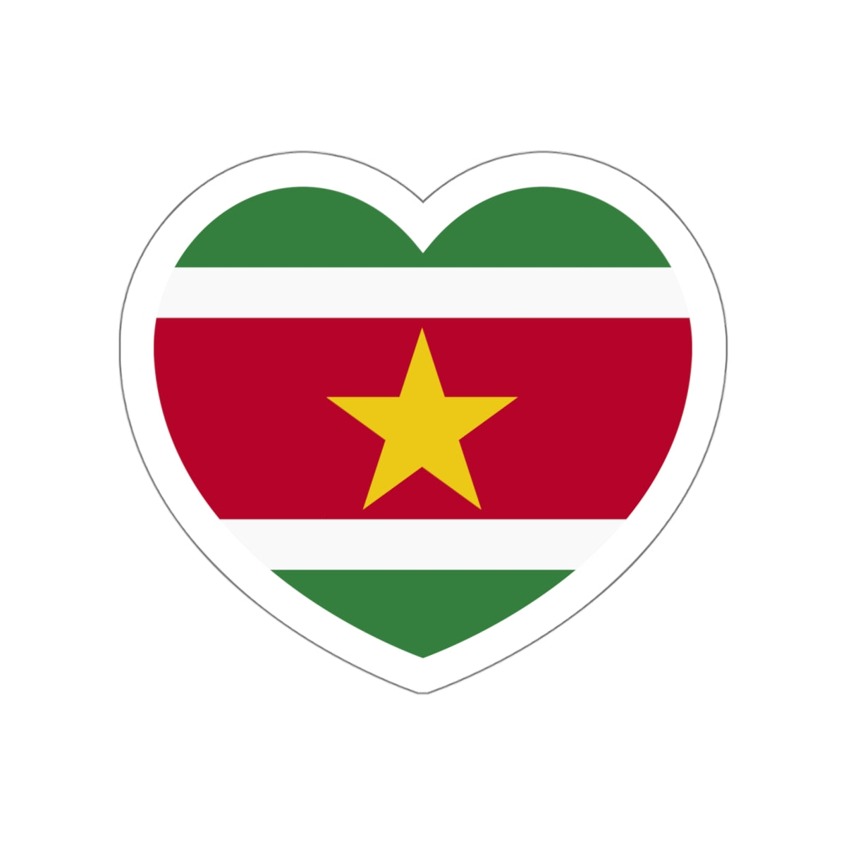 Heart Flag of Suriname - STICKER Vinyl Die-Cut Decal