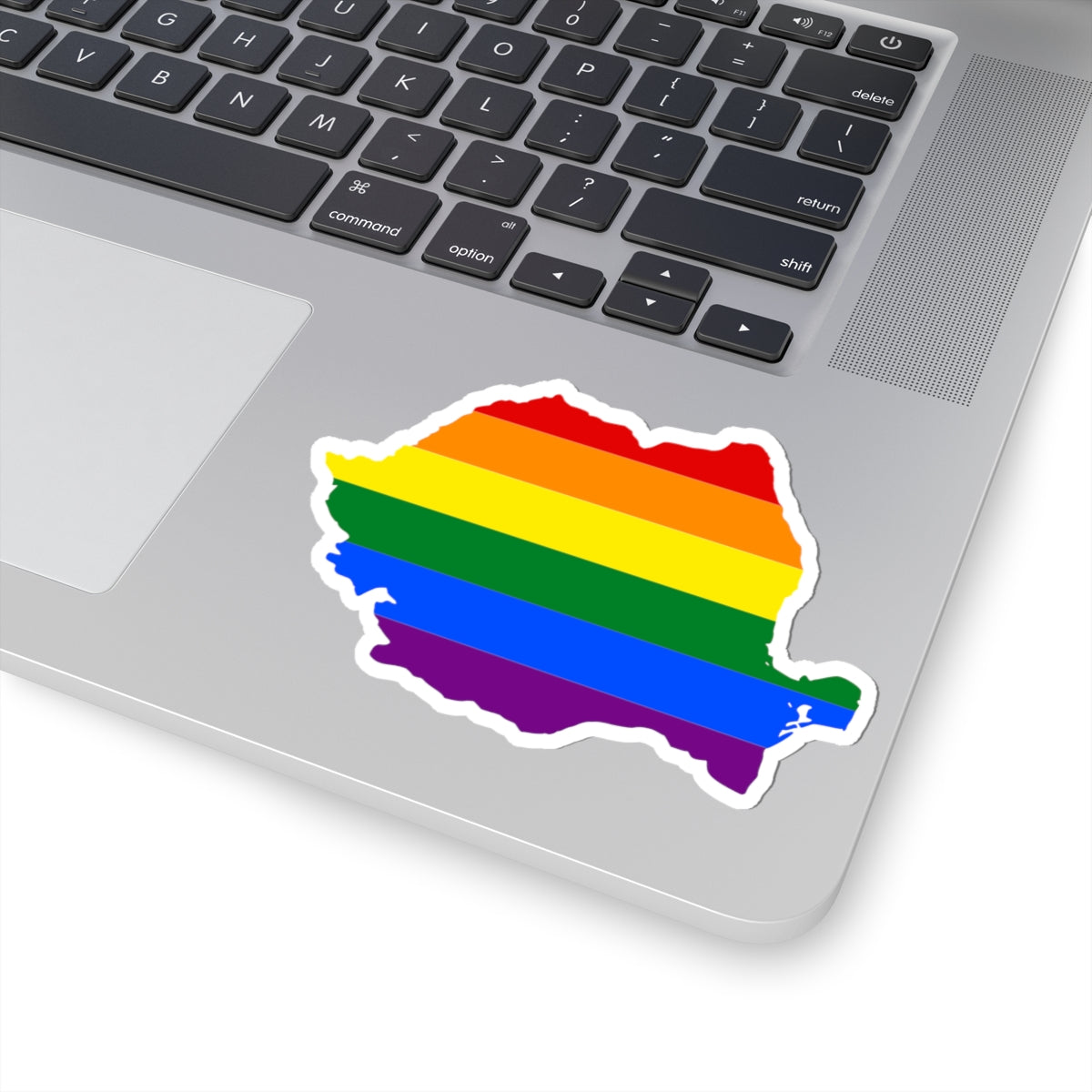 LGBT flag map of Romania (Oman) STICKER Vinyl Kiss-Cut Decal