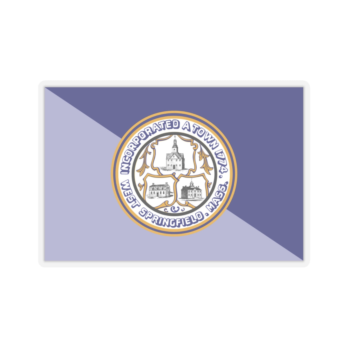 Flag of West Springfield, Massachusetts - STICKER Vinyl Kiss-Cut Decal