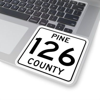 Pine County Route 126 MN (Minnesota) (Road Sign) STICKER Vinyl Kiss-Cut Decal