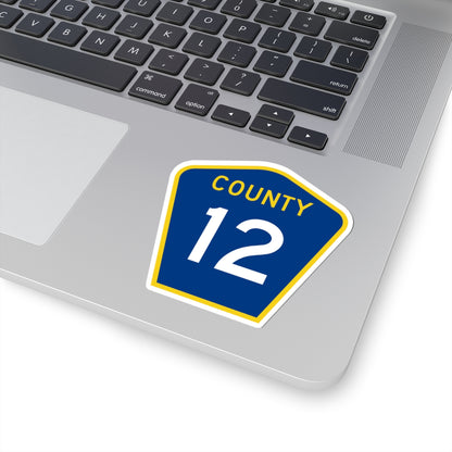County 12 MN (Minnesota) (Road Sign) STICKER Vinyl Kiss-Cut Decal