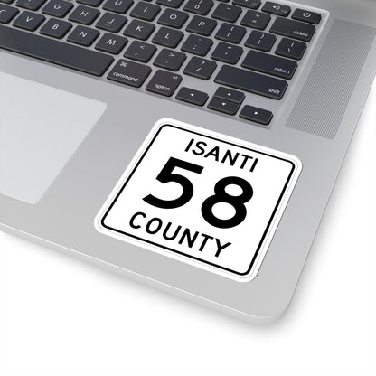 Isanti County 58 MN (Minnesota) (Road Sign) STICKER Vinyl Kiss-Cut Decal