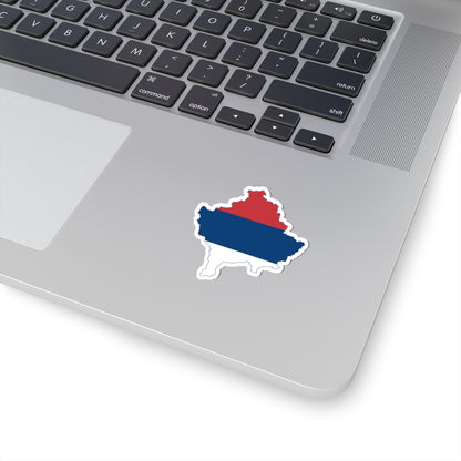 Flag map of Kosovo Serbian flag (Serbia) STICKER Vinyl Kiss-Cut Decal