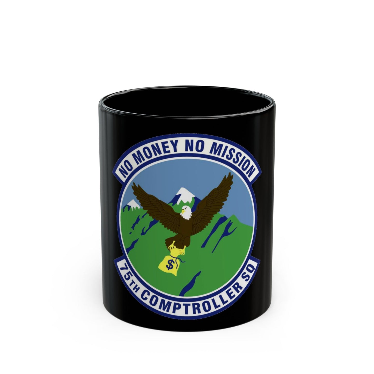 75th Comptroller Squadron (U.S. Air Force) Black Coffee Mug-11oz-The Sticker Space