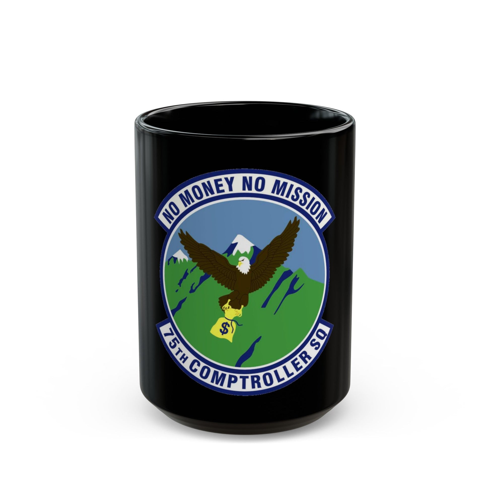 75th Comptroller Squadron (U.S. Air Force) Black Coffee Mug-15oz-The Sticker Space