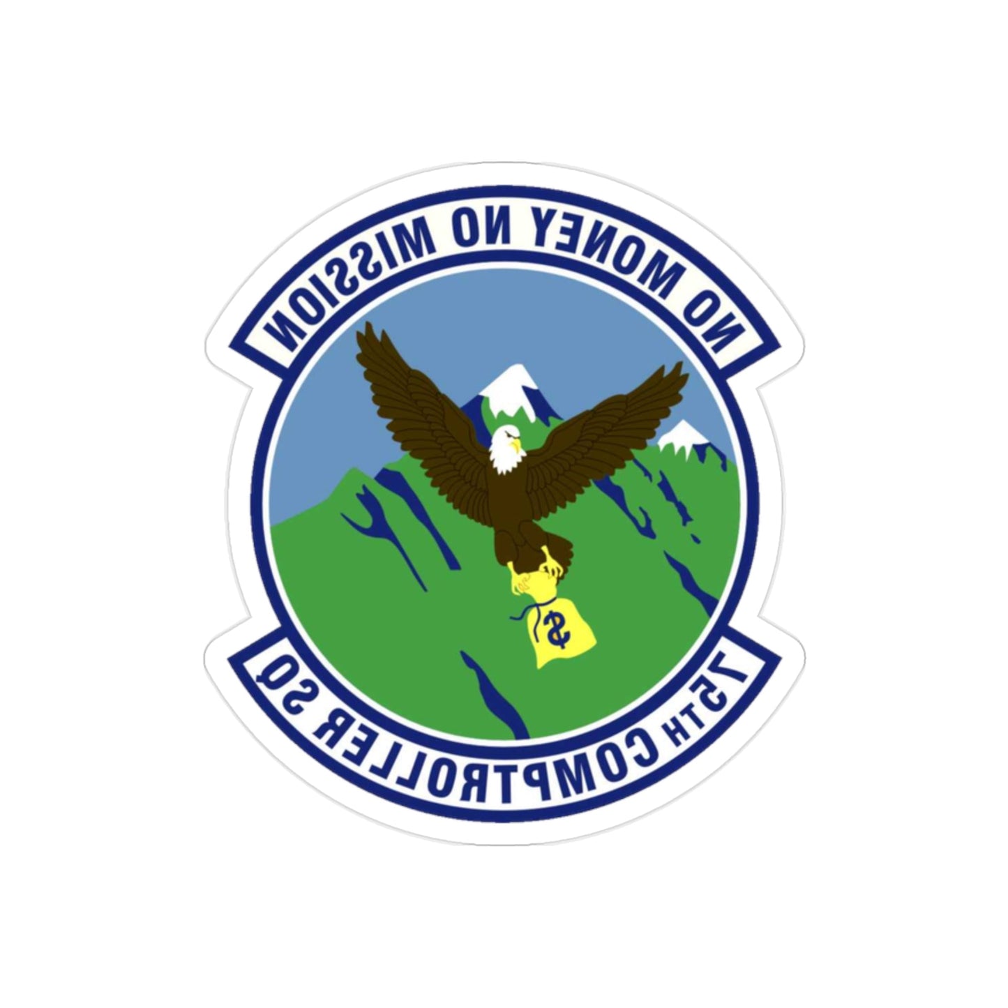 75th Comptroller Squadron (U.S. Air Force) REVERSE PRINT Transparent STICKER-2" × 2"-The Sticker Space