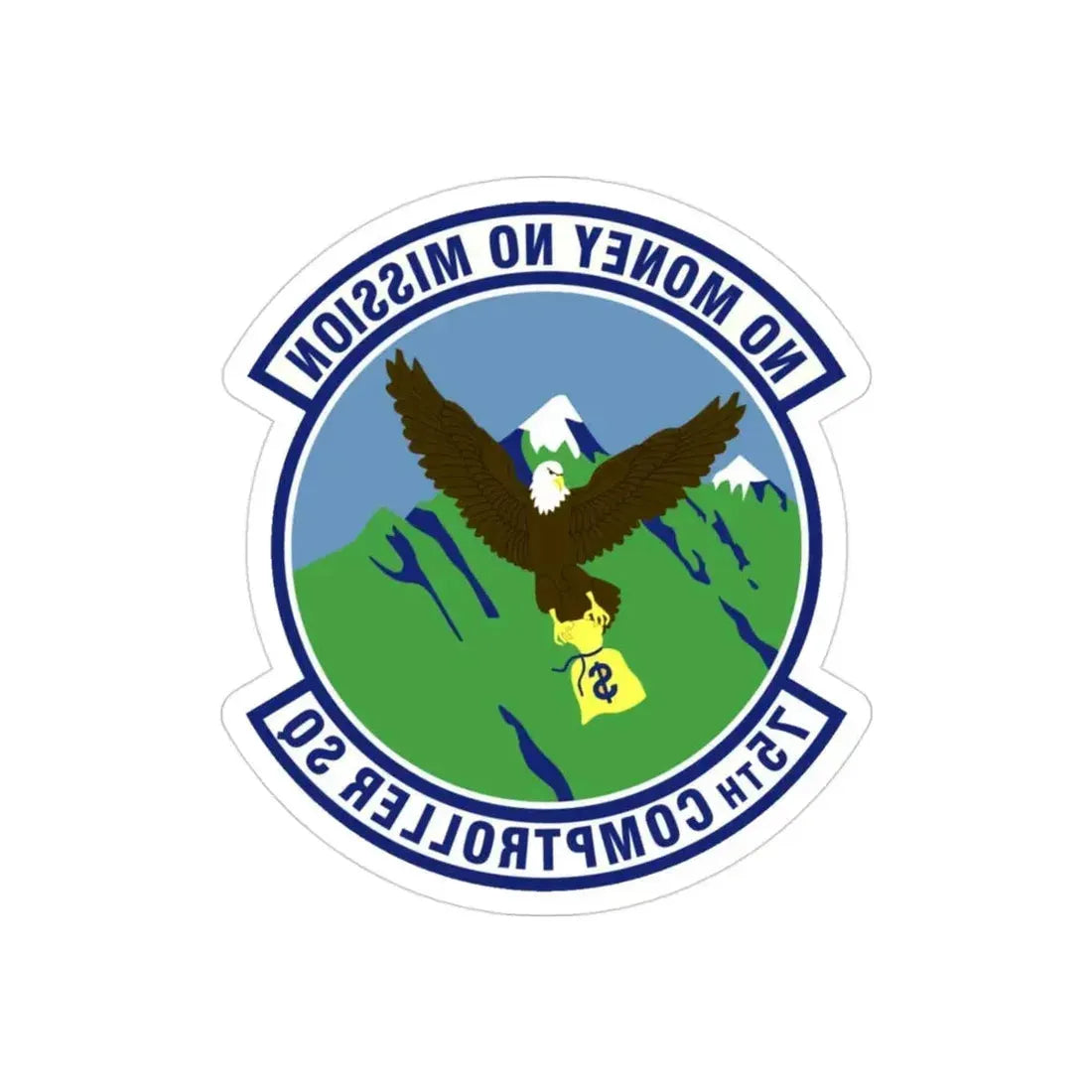 75th Comptroller Squadron (U.S. Air Force) REVERSE PRINT Transparent Die-Cut STICKER - The Sticker Space