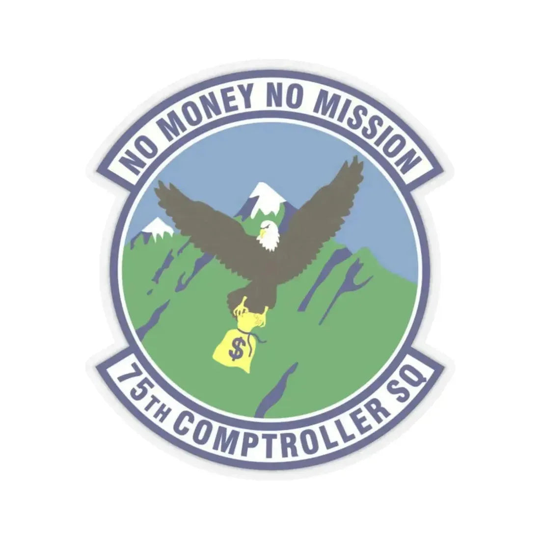 75th Comptroller Squadron (U.S. Air Force) STICKER Vinyl Kiss-Cut Decal 4 Inch Transparent - The Sticker Space