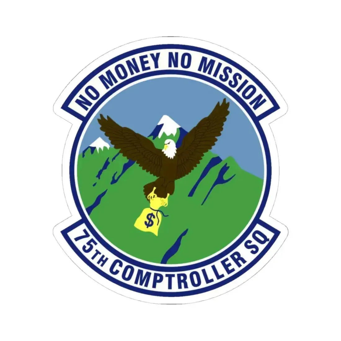 75th Comptroller Squadron (U.S. Air Force) STICKER Vinyl Kiss-Cut Decal 4 Inch White - The Sticker Space