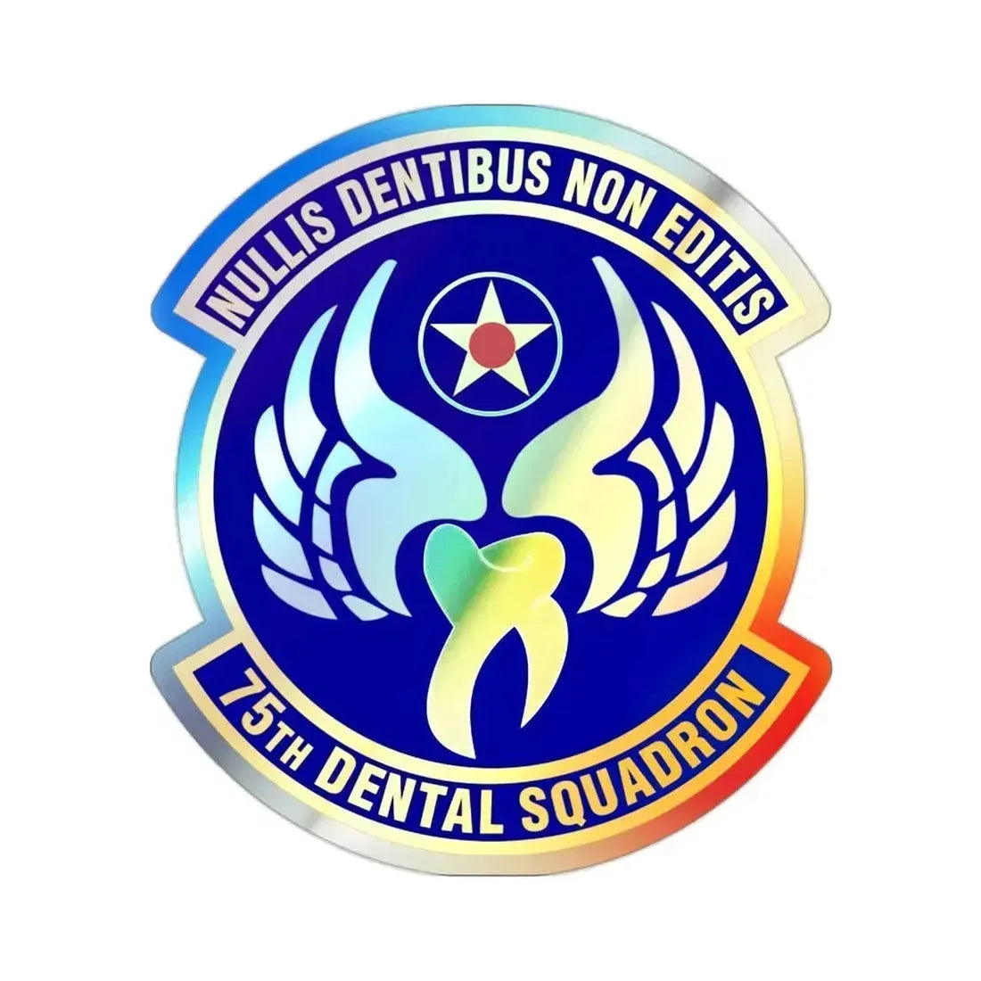 75th Dental Squadron (U.S. Air Force) Holographic STICKER Die-Cut Vinyl Decal 2 Inch Holographic - The Sticker Space