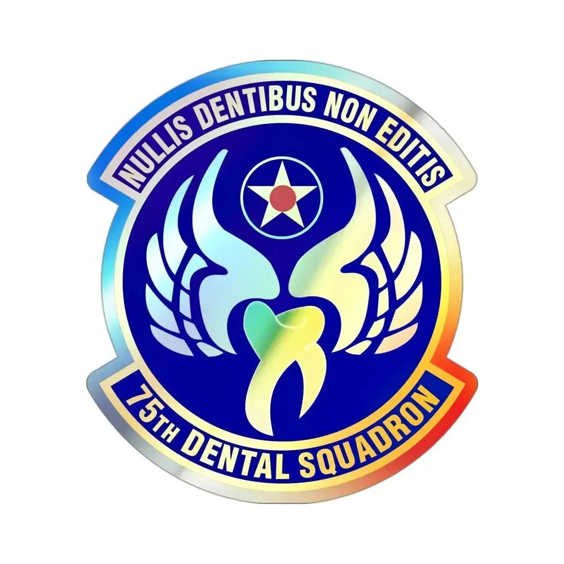 75th Dental Squadron (U.S. Air Force) Holographic STICKER Die-Cut Vinyl Decal 3 Inch Holographic - The Sticker Space