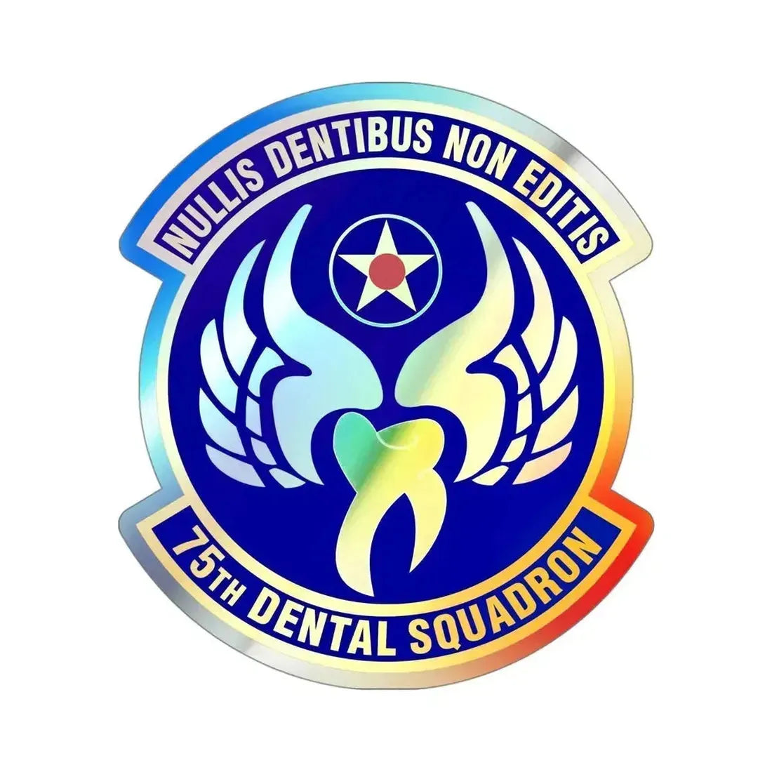 75th Dental Squadron (U.S. Air Force) Holographic STICKER Die-Cut Vinyl Decal 4 Inch Holographic - The Sticker Space