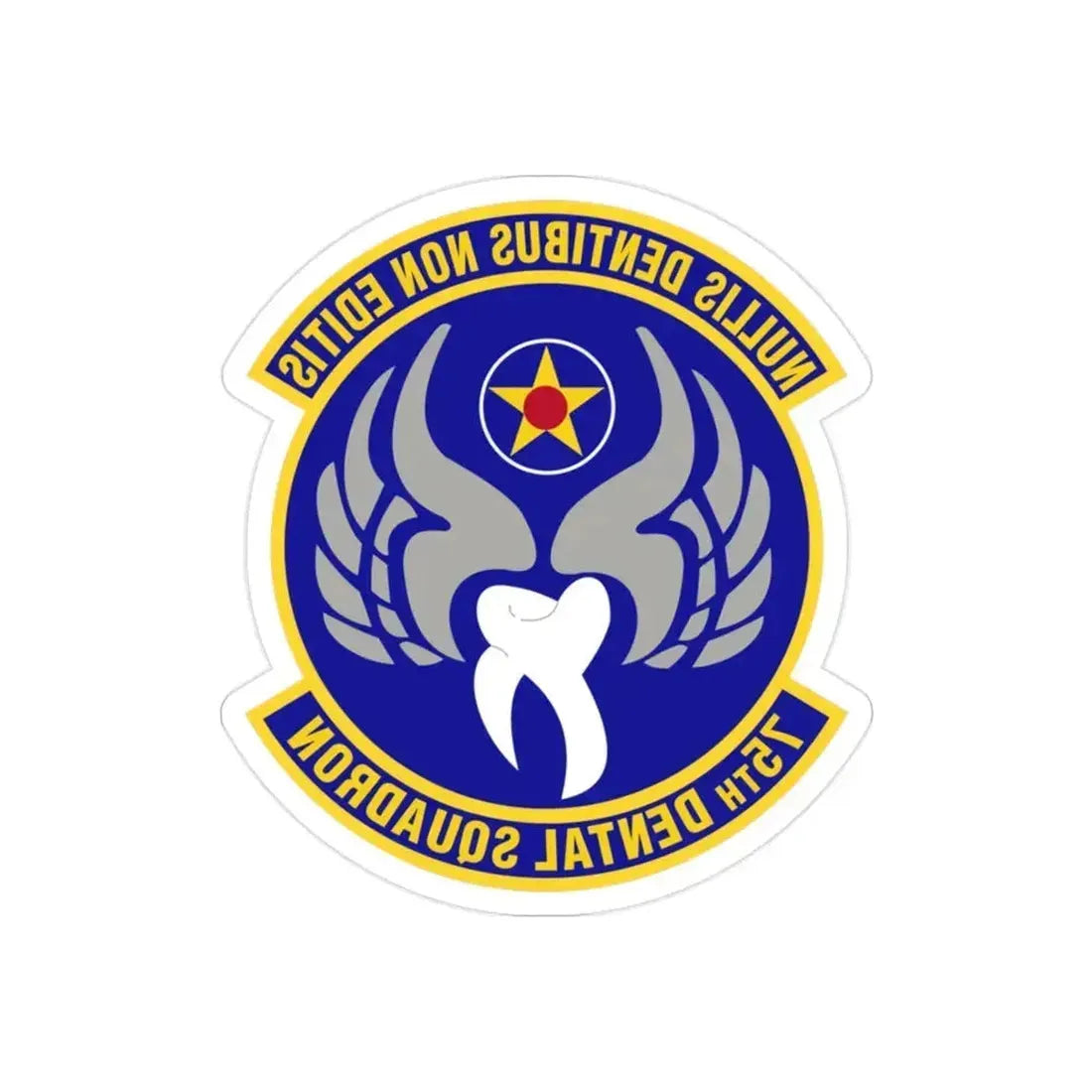 75th Dental Squadron (U.S. Air Force) REVERSE PRINT Transparent Die-Cut STICKER 2 Inch Die-Cut Transparent - The Sticker Space
