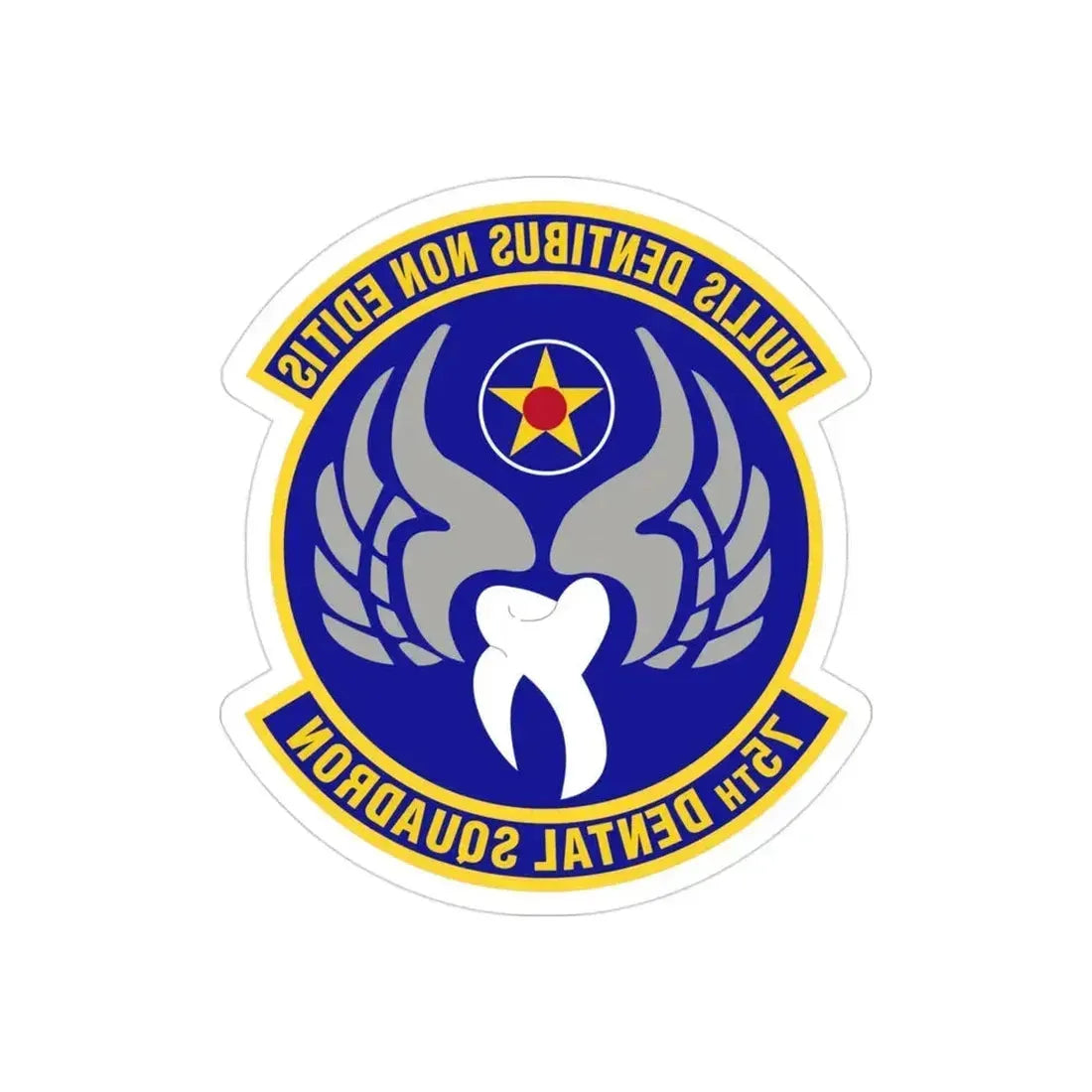 75th Dental Squadron (U.S. Air Force) REVERSE PRINT Transparent Die-Cut STICKER 3 Inch Die-Cut Transparent - The Sticker Space