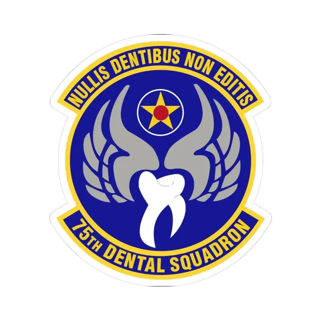 75th Dental Squadron (U.S. Air Force) STICKER Vinyl Kiss-Cut Decal 3 Inch White - The Sticker Space