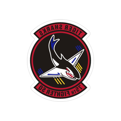 75th Fighter Squadron (U.S. Air Force) REVERSE PRINT Transparent STICKER-2" × 2"-The Sticker Space