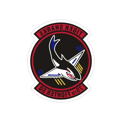 75th Fighter Squadron (U.S. Air Force) REVERSE PRINT Transparent Die-Cut STICKER 4 Inch Die-Cut Transparent - The Sticker Space