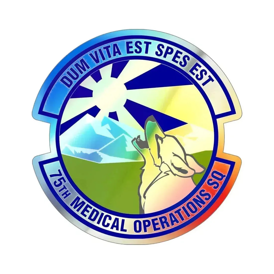 75th Medical Operations Squadron (U.S. Air Force) Holographic STICKER Die-Cut Vinyl Decal 5 Inch Holographic - The Sticker Space