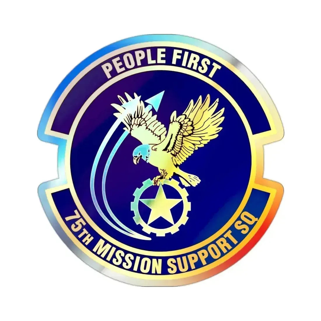 75th Mission Support Squadron (U.S. Air Force) Holographic STICKER Die-Cut Vinyl Decal 2 Inch Holographic - The Sticker Space