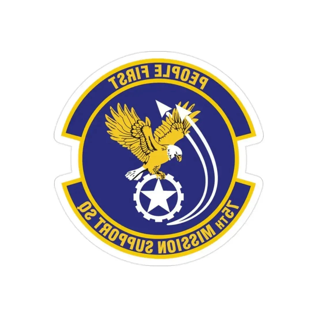 75th Mission Support Squadron (U.S. Air Force) REVERSE PRINT Transparent Die-Cut STICKER - The Sticker Space