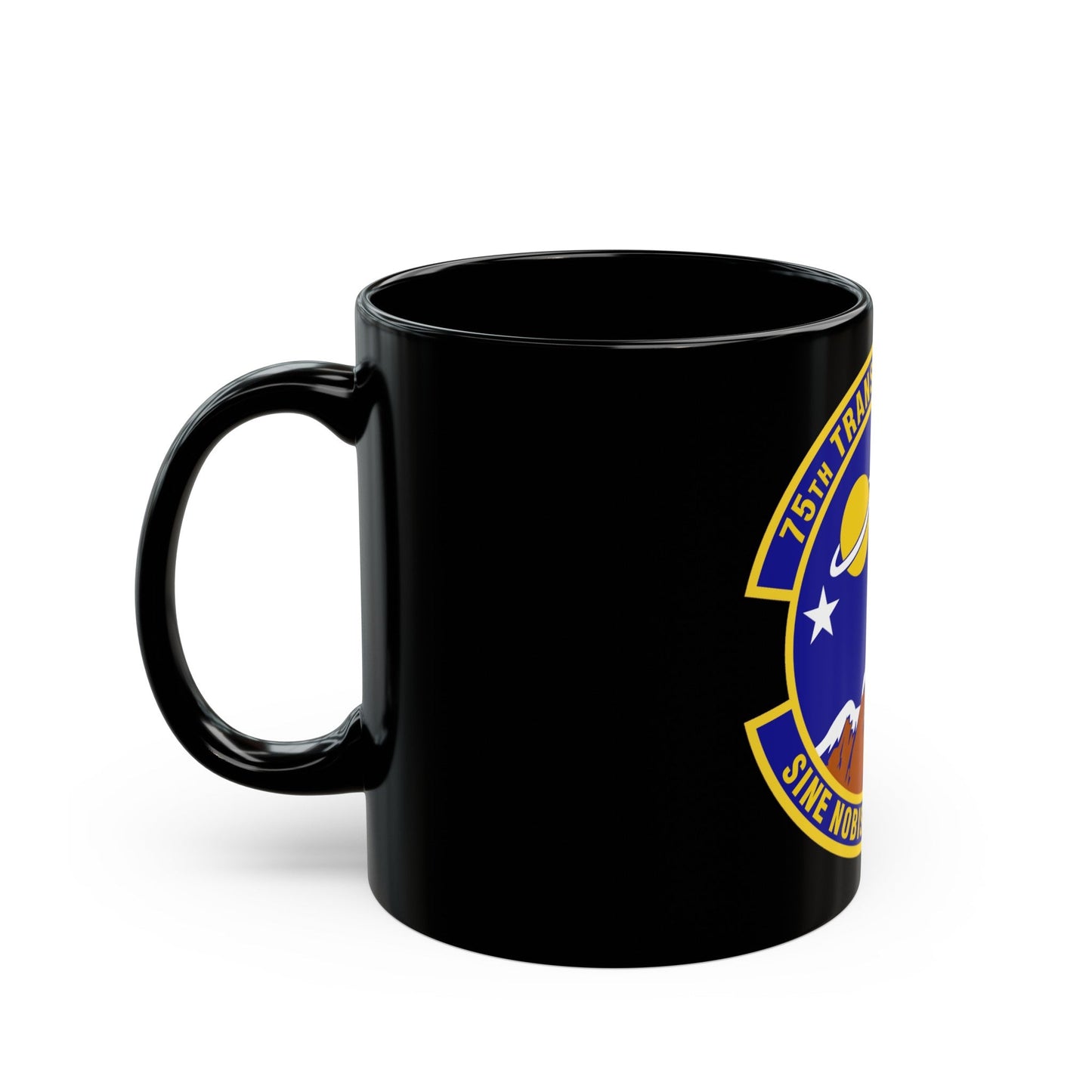 75th Transportation Squadron (U.S. Air Force) Black Coffee Mug-The Sticker Space