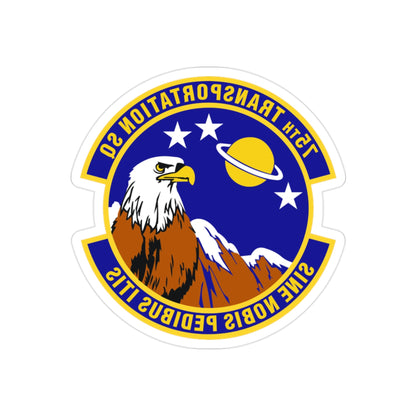 75th Transportation Squadron (U.S. Air Force) REVERSE PRINT Transparent STICKER-2" × 2"-The Sticker Space