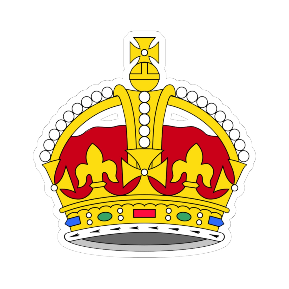 1901 pattern Tudor Crown plain 3D (United Kingdom) (Coat of Arms) STICKER Vinyl Kiss-Cut Decal