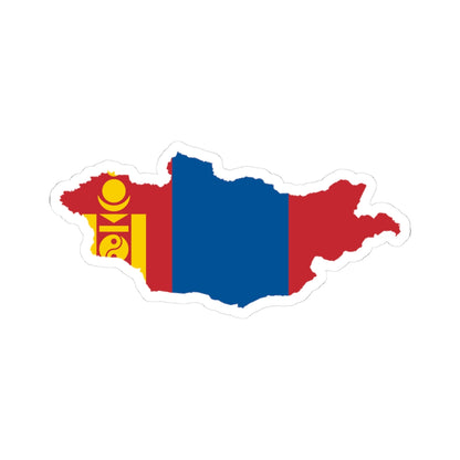 Flag-map of Mongolia (Mongolia) STICKER Vinyl Kiss-Cut Decal