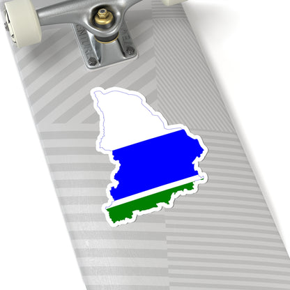 Flag-map of Sverdlovsk Oblast (Russia) STICKER Vinyl Kiss-Cut Decal