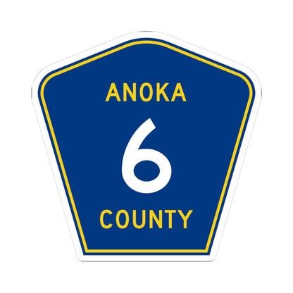 Anoka County 6 (Minnesota) (Road Sign) STICKER Vinyl Kiss-Cut Decal